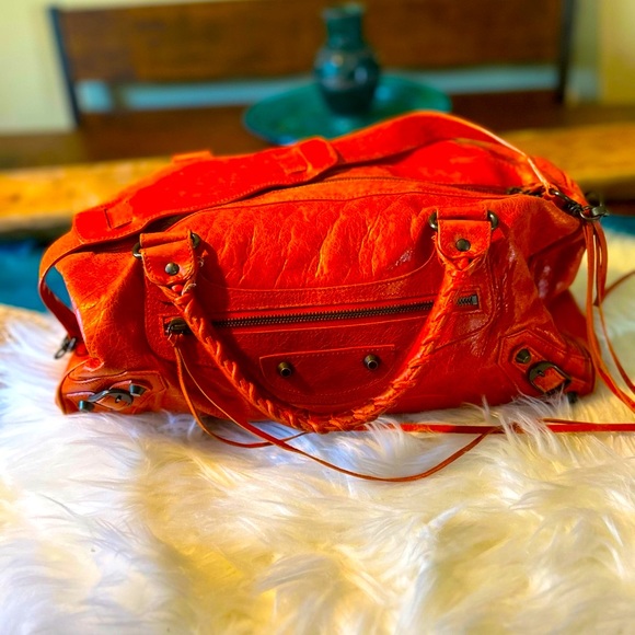 Balenciaga City Leather Satchel/Handbag with Studs - Picture 1 of 8